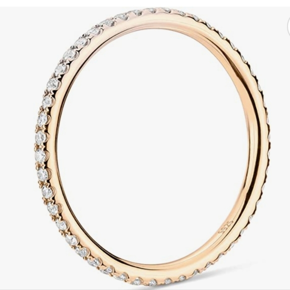 14k Gold & AAAAA CZ Stackable Eternity Ring NWT - Picture 2 of 4